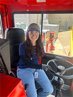 Janett Lerma-Reyes operating machinery