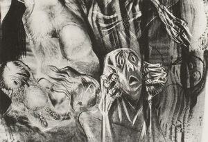 Scary black and white ghosts