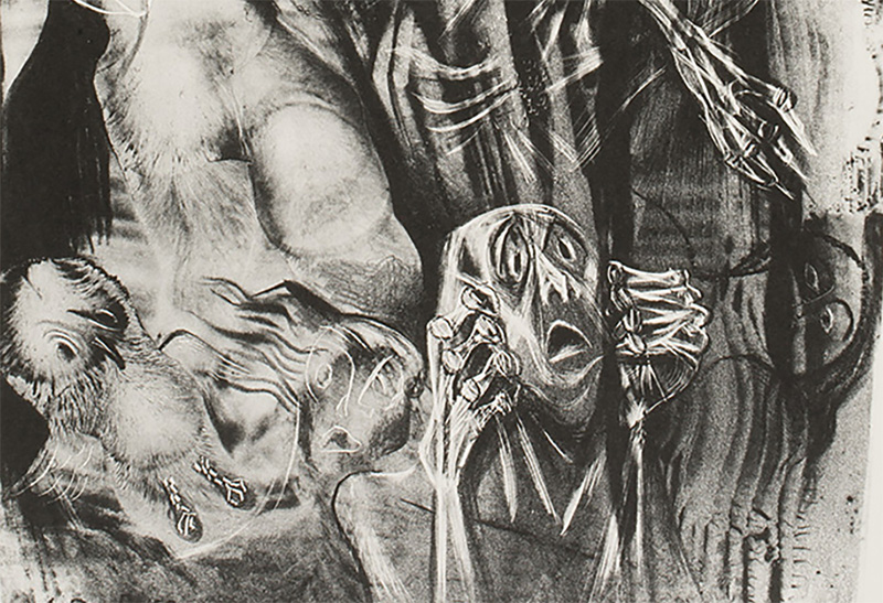 Scary black and white ghosts