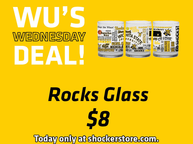 Wu's Wednesday Deal. Rocks Glass $8. Today only at shockerstore.com