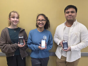 The picture shows Taryn Lessard, Daniela Salcedo, and Derick Tejano.