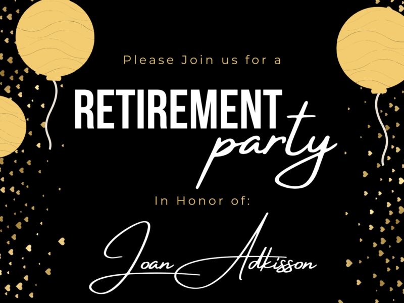 RSVP for retirement reception for Joan Adkisson on Feb .9 