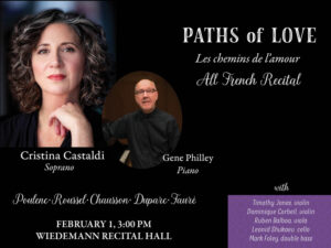 Poster announcement of recital feature picture of artists and names of other instrumentalists