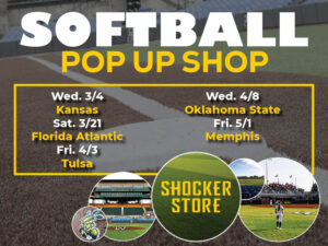 Softball pop up shop with the various dates of games the pop up shop will be available