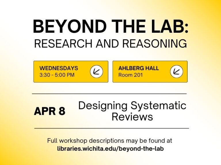 Attend the Beyond the Lab workshop on designing systematic reviews ...