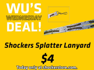 Wu's Wednesday Deal! Shockers Splatter Lanyard, $4. Today only at shockerstore.com