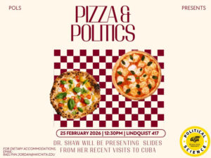 Beige background with text in the color red. Pizzas in photo.