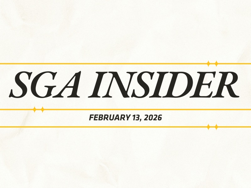 Banner graphic reading “SGA Insider” in large black serif text with “February 13, 2026” centered below it. The design features thin gold horizontal lines with small star accents on a light, textured background.