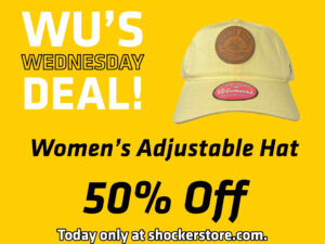 Wu's Wednesday Deal! Women's Adjustable Hat 50% Off. Today only at shockerstore.com