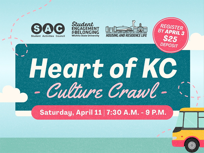 Heart of KC Culture Crawl. Saturday, April 11th from 7:30am to 9:00pm. Register by April 3rd. $25 deposit