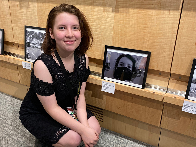A student photographer describes her submitted work.