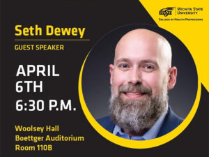 Photo of Seth Dewey with text explaining the details of the event.