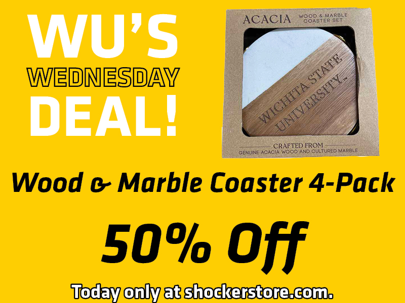 Wu's Wednesday Deal! Wood & marble coater 4-pack 50% off. Today only at shockerstore.com