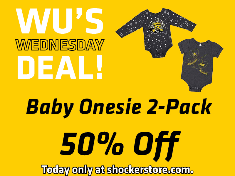 Wu's Wednesday Deal! Baby Onesie 2-Pack 50% off. Today only at shockerstore.com