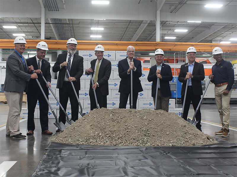 Representatives from Wichita State University, Hexcel and the state of Kansas break ground on the new center