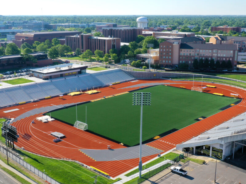 Crossland Stadium aerial view