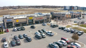 An aerial photo of Braeburn Square on the Innovation Campus