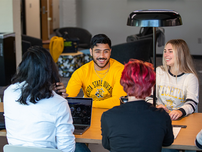 Students get together to study.