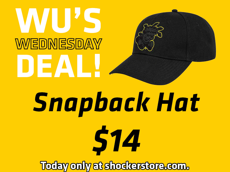 Wu's Wednesday Deal! Snapback hat, $14. Today only at shockerstore.com