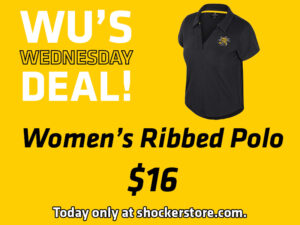 Wu's Wednesday Deal! Women's ribbed polo $16 today only at shockerstore.com