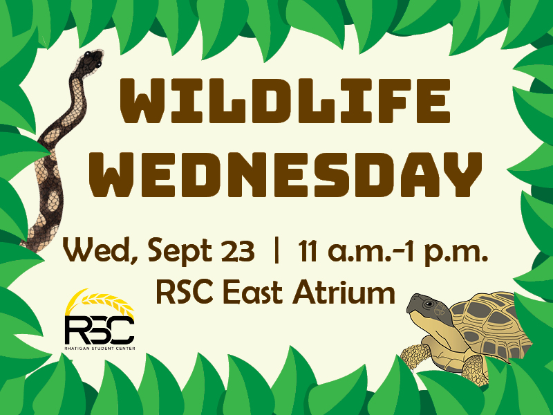 Wildlife Wednesday, Wed, Sept 23, 11 a.m.-1 p.m. RSC East Atrium