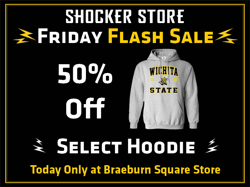 Shocker Store Friday Flash Sale. 50% off select hoodie today only at Braeburn Square store