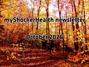 Fall trees and leaves. Image text says: myShockerHealth newsletter October 2026