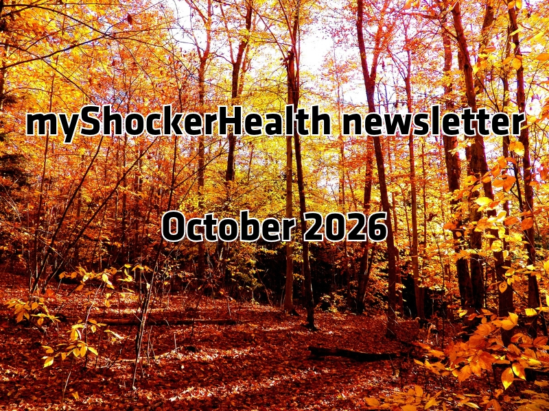 Fall trees and leaves. Image text says: myShockerHealth newsletter October 2026