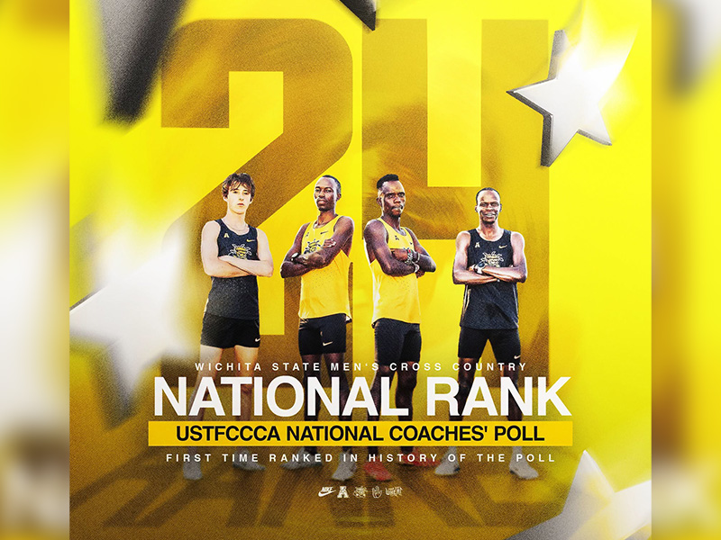 Wichita State men's cross country national rank. USTFCCCA National Coaches' Poll. First time ranked in history of the poll.