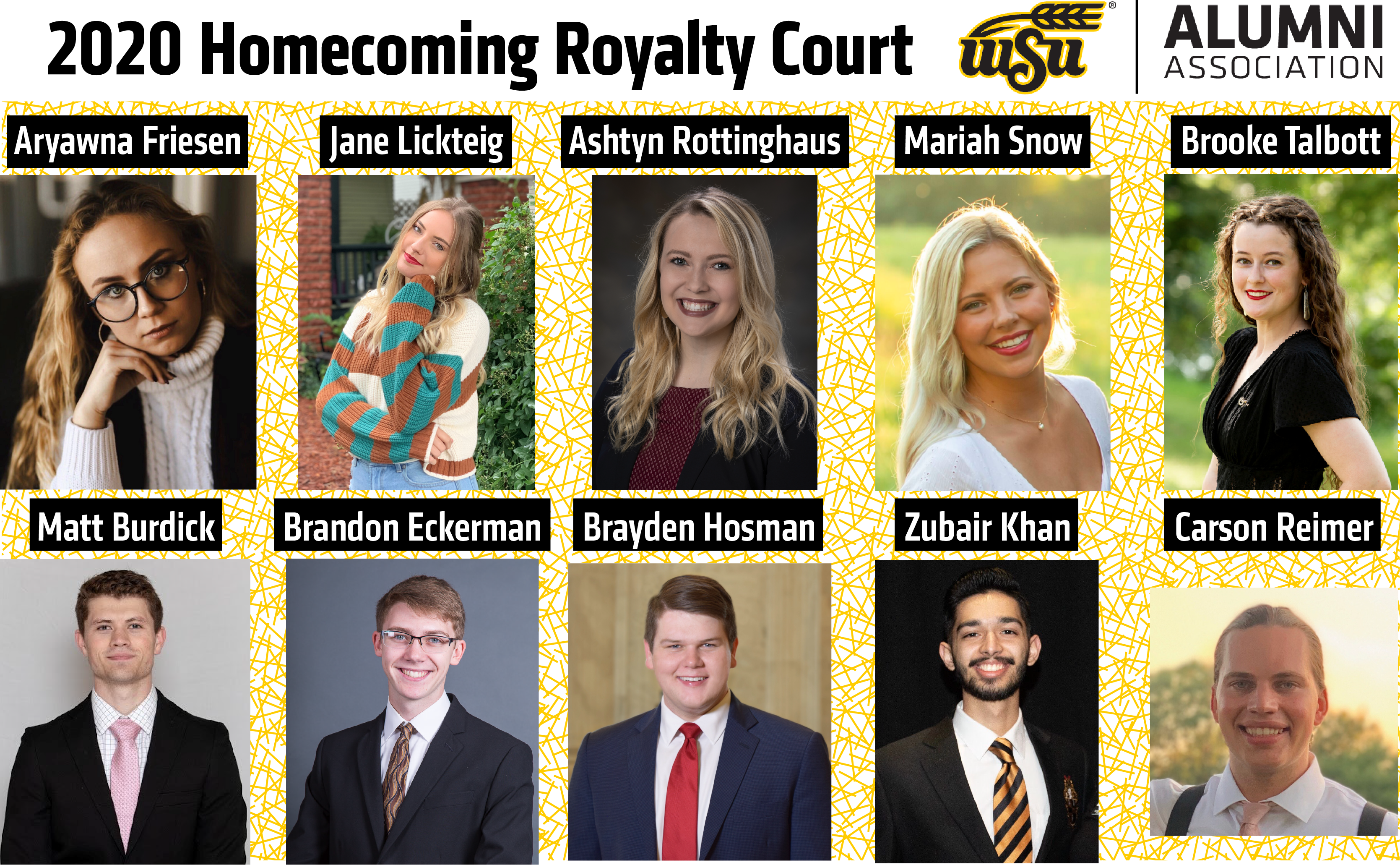 Ten Wichita State seniors have been nominated as 2020 Homecoming queen and king candidates. 