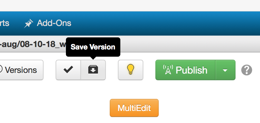 Save Version button