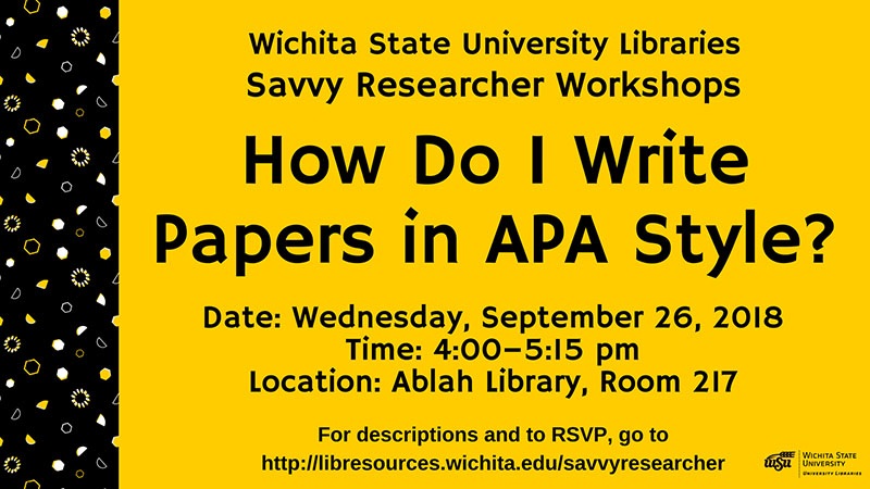 Library Workshop Sept. 26, 2018