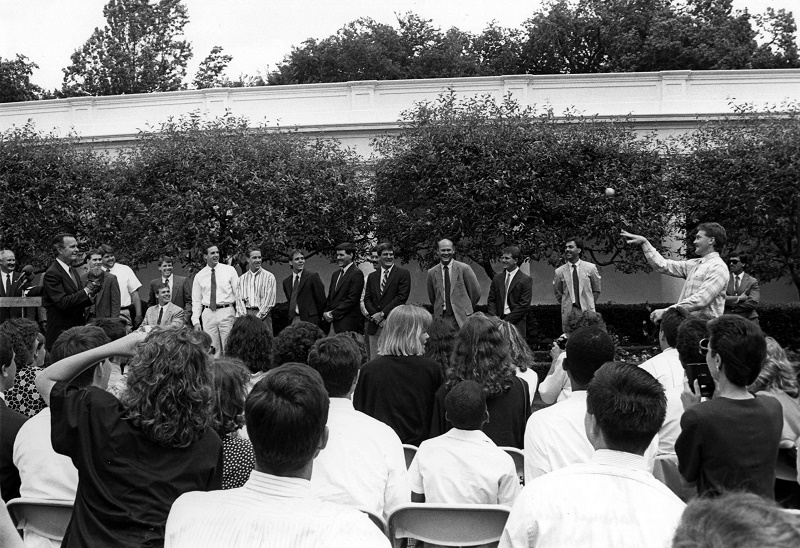 WSU baseball team honored by President G.W. Bush
