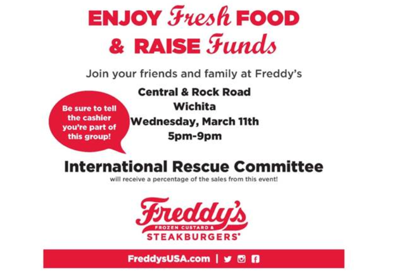 Freddy's fundraiser March 11, 2020