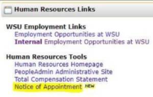 Appointment notice