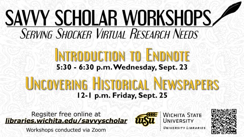 Savvy Scholar Workshops Sept. 23 and 25