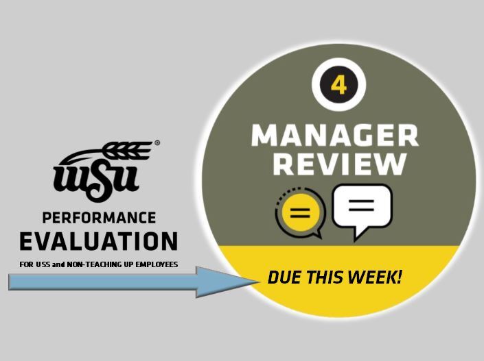 WSU Performance Evaluation for USS and non-teaching UP employees: Manager Review: Due This Week! WSU Performance Evaluation for USS and non-teaching UP employees: Manager Review: Due This Week!